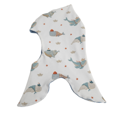 Schlupfmütze Küstenkind Wale Schiffchen (taubenblau)